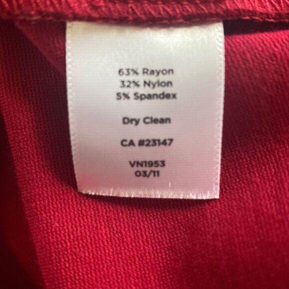 Talbots petites sleeveless dress womens 16 petite red stretchy office career chu - Picture 6 of 8